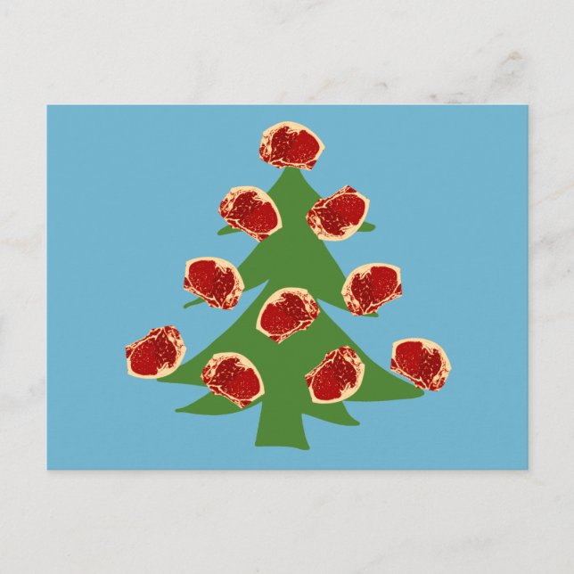 Holiday Meat Tree Feiertagspostkarte (Vorderseite)
