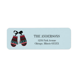 Holiday Mittens Warmes wünscht Adressetikett