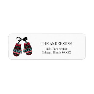 Holiday Mittens Warmes wünscht Adressetikett