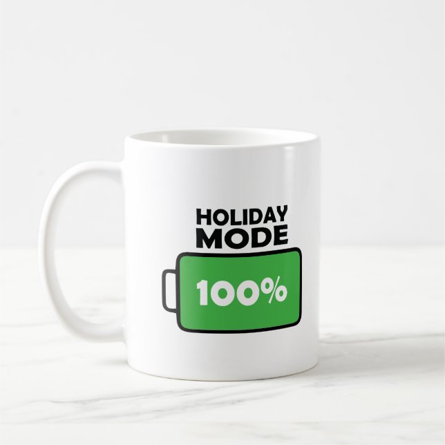 Holiday Mode 100% Kaffee Lover Tasse Geschenk Männ (Links)