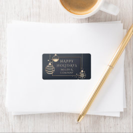 Holiday Modern Chic Corporate Weihnachten Adressaufkleber