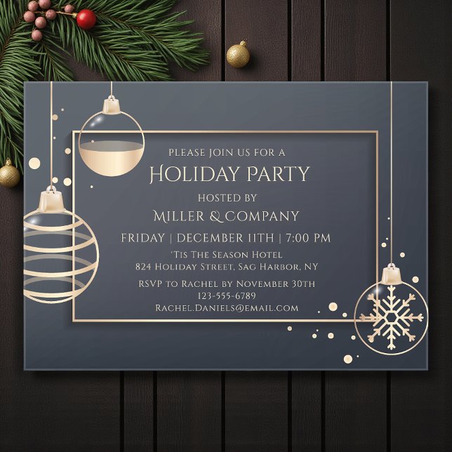 Holiday Modern Chic Corporate Weihnachten Party Acryleinladungen (Von Creator hochgeladen)