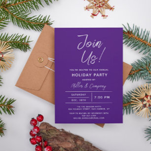 Holiday Modern Chic Corporate Weihnachten Party Einladung