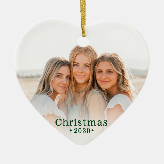 Holiday Modern Family Foto Keramik Ornament (Vorne)