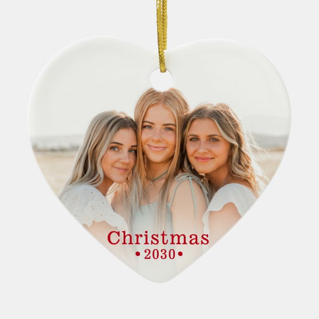 Holiday Modern Family Foto Keramik Ornament (Vorne)