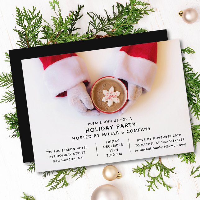 Holiday Modern Santa Corporate Weihnachten Party Einladung (Von Creator hochgeladen)