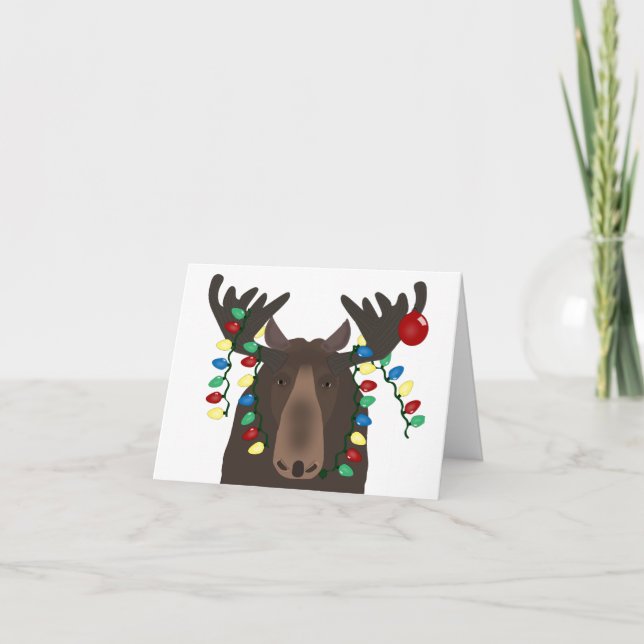 Holiday Moose Grußkarte Dankeskarte (Vorderseite)