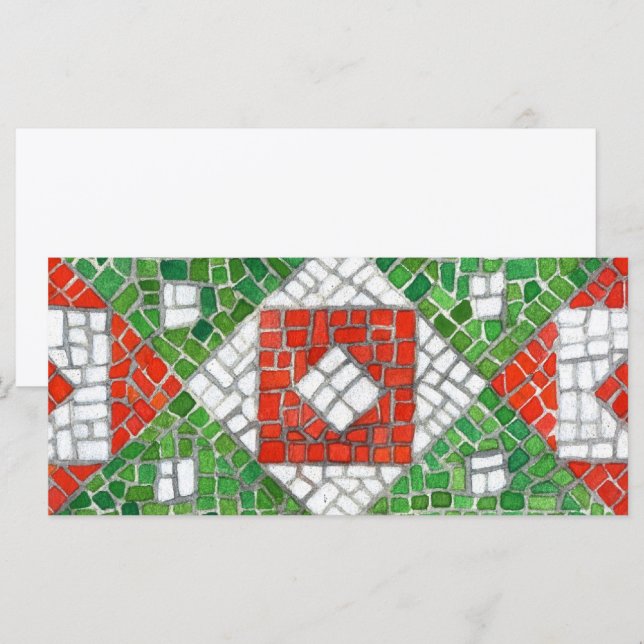 HOLIDAY MOSAIC 4x9 Flachkarte / Horizontal Karte (Vorne/Hinten)