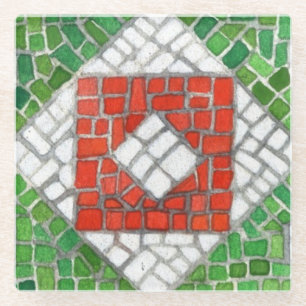 HOLIDAY MOSAIC Glass Beverage Coaster Glasuntersetzer
