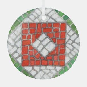 HOLIDAY MOSAIC Glass Circle Ornament Aus Glas