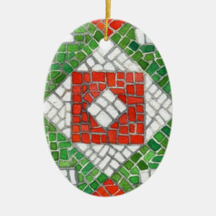 HOLIDAY MOSAIC Keramik Oval Ornament
