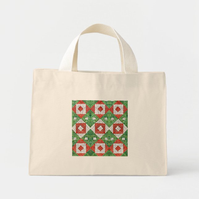 HOLIDAY MOSAIC Tiny Tote Bag Mini Stoffbeutel (Vorne)