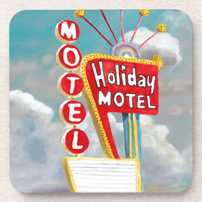 Holiday Motel Sign Getränkeuntersetzer (Vorderseite)