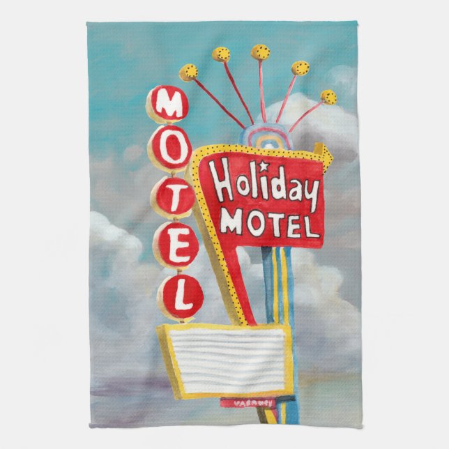 Holiday Motel Sign Handtuch (Vertikal)