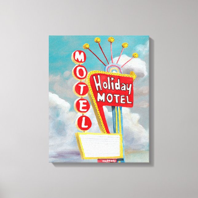 Holiday Motel Sign Leinwanddruck (Vorderseite)
