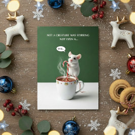 Holiday Mouse Oops Stirring Cup Funny Xmas Card Feiertagskarte