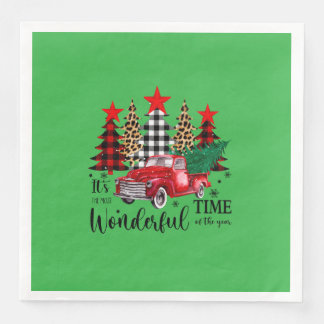 Holiday Napkins Design "Wonderful Time" Serviette
