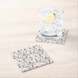 Holiday Napkins - Festliche Weihnachts-Redewendung Rechteckiger Pappuntersetzer
