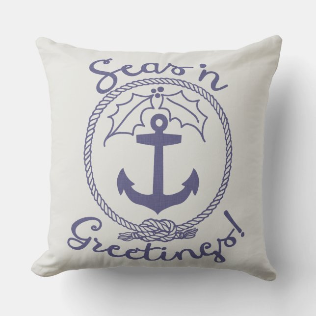 Holiday Nautical | Seas 'n Grüße Kissen (Vorderseite)
