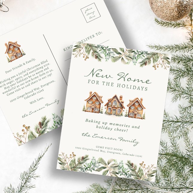 Holiday New Zuhause Postcard Ankündigungspostkarte (Holiday New Home Postcard
)
