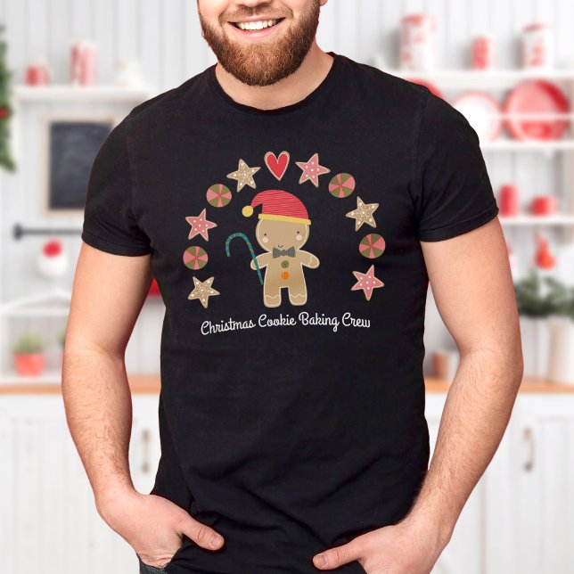 Holiday Niedlich Gingerbrot Boy Cookie Backen Crew T-Shirt (Von Creator hochgeladen)