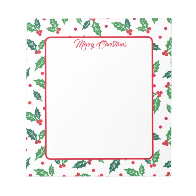 Holiday Notepad Holly Notizblock (Vorderseite)