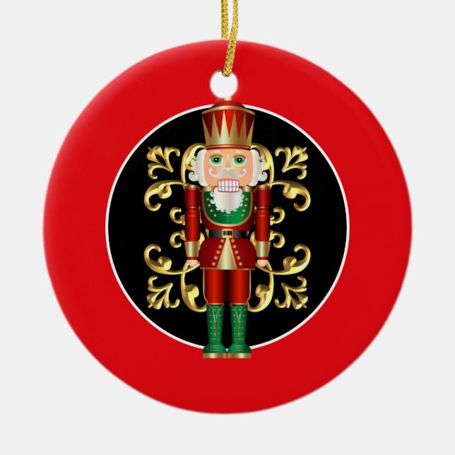 Holiday Nutcracker Keramik Ornament (Vorne)