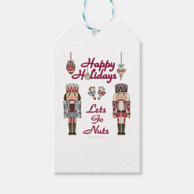 Holiday Nutcracker Lets Go Nuts Geschenkanhänger (Vorderseite)