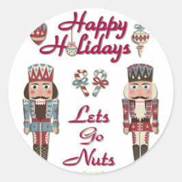 Holiday Nutcracker Lets Go Nuts Runder Aufkleber