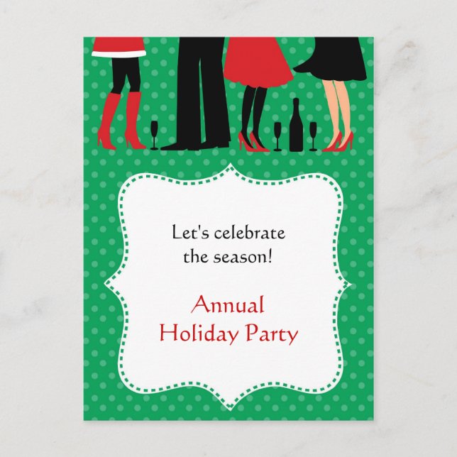 Holiday Office Party Einladung Postkarte (Vorderseite)