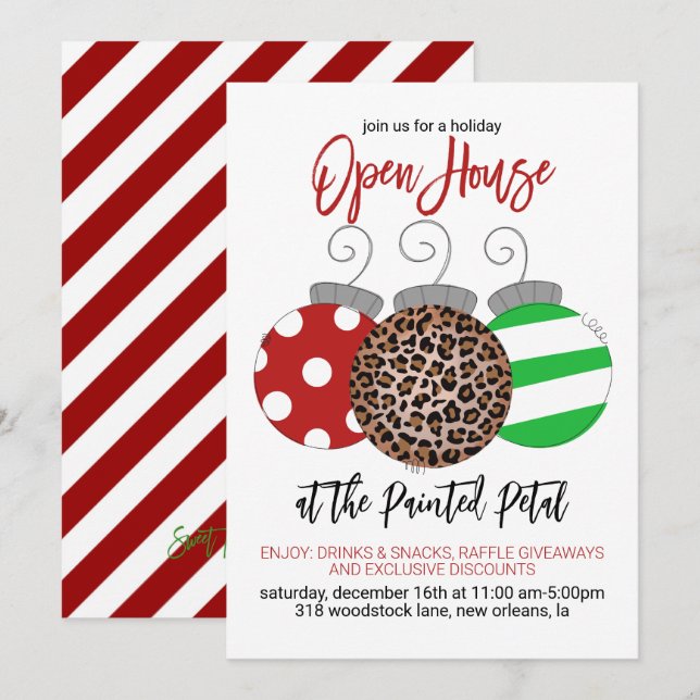 Holiday Open House Einladung (Vorne/Hinten)