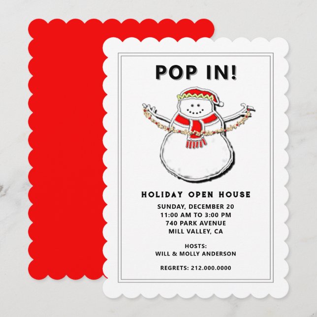 Holiday Open House Einladung (Vorne/Hinten)