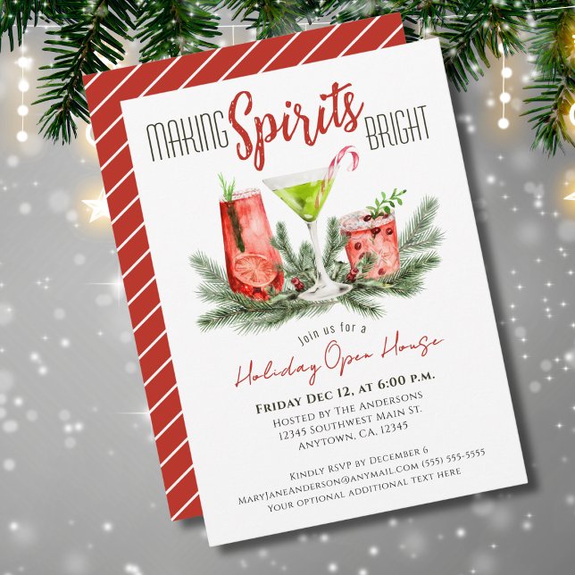 Holiday Open House Festliche Weihnachtscocktails Einladung (Von Creator hochgeladen)
