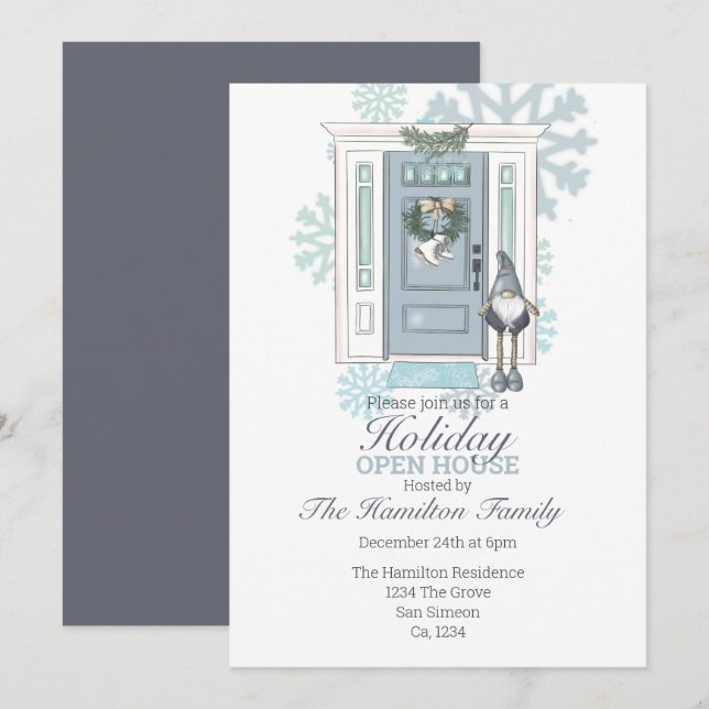 Holiday Open House Weihnachts-Party Einladung (Vorne/Hinten)