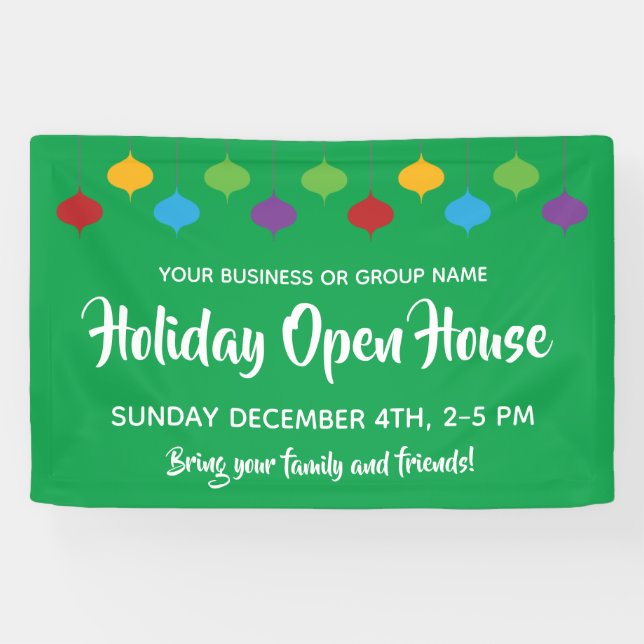 Holiday Open House Weihnachtsschmuck Banner (Horizontal)