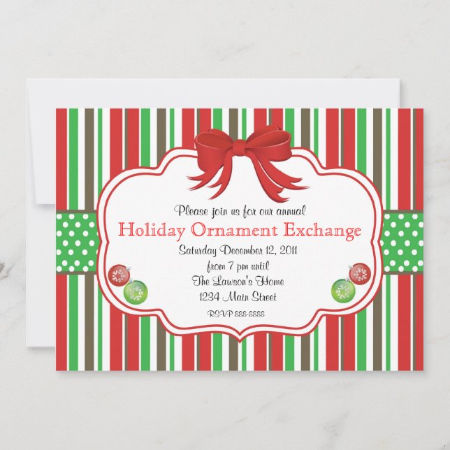 Holiday Ornament Exchange Ingwer Brot Männer Einladung (Vorderseite)