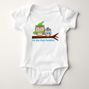 Holiday Owls Little Brother Sibling T-Shirt Baby Strampler