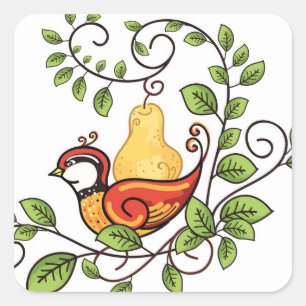 Holiday Partridge Stickers