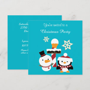 Holiday Party am Nordpol Pinguin Einladung