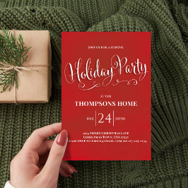 Holiday Party Calligraphy Simple Einladung