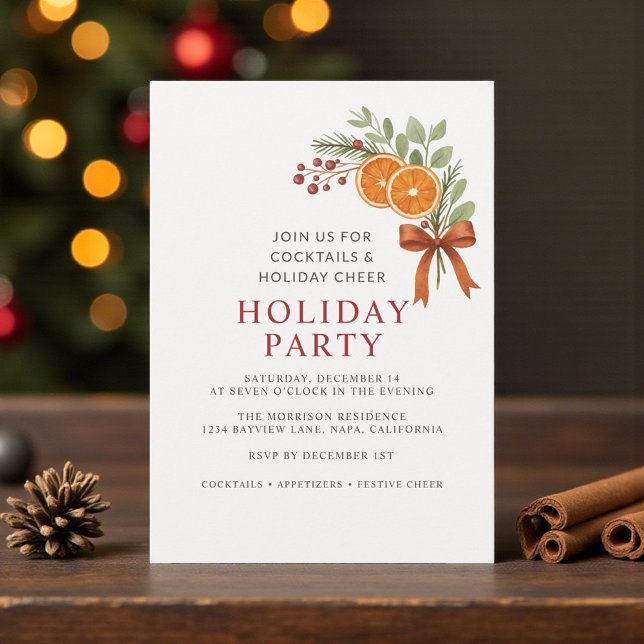 Holiday Party Christmas Botanical Invitation Feiertagskarte (Von Creator hochgeladen)