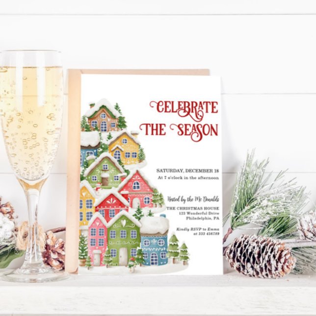 Holiday Party Invitation Celebrate the season Einladung (Von Creator hochgeladen)