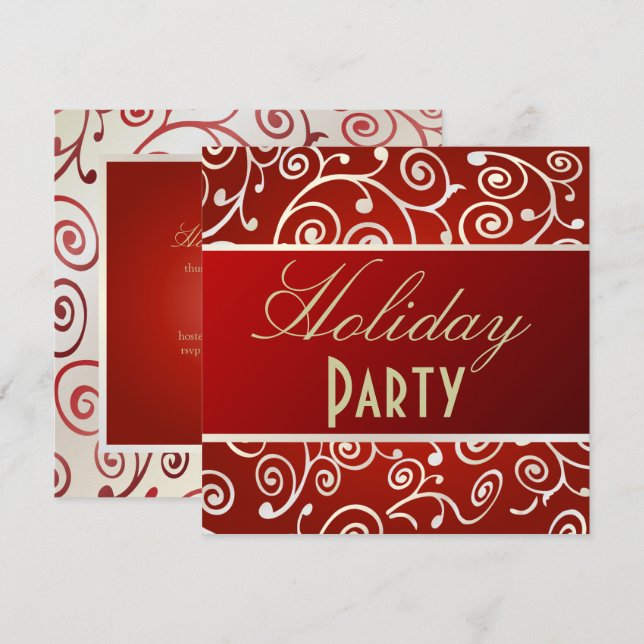 HOLIDAY PARTY INVITATION CUPCAKE WIRBEL EINLADUNG (Vorne/Hinten)