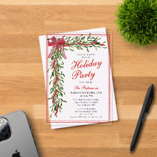Holiday Party Mistletoe Bow Modern Christmas Party Acryleinladungen