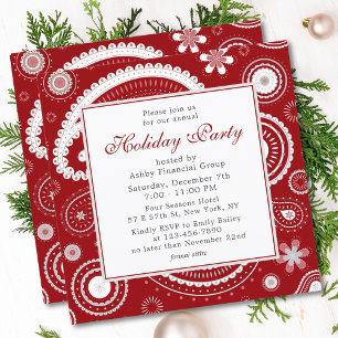 Holiday Party Modernes Red Corporate Weihnachtsfes Einladung