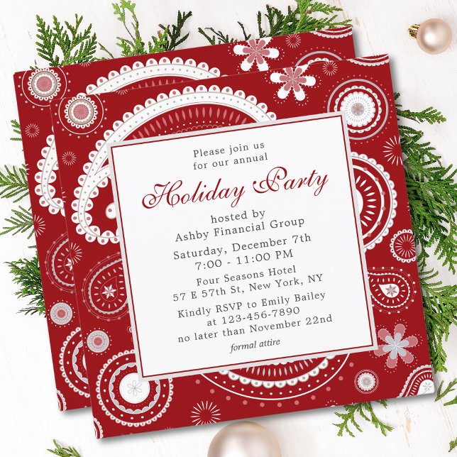 Holiday Party Modernes Red Corporate Weihnachtsfes Einladung (Von Creator hochgeladen)