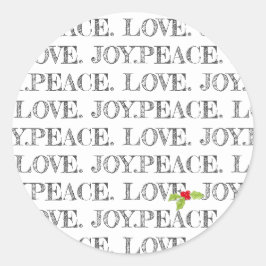 Holiday Peace Liebe Freude Weihnachten Heiliger Te Runder Aufkleber