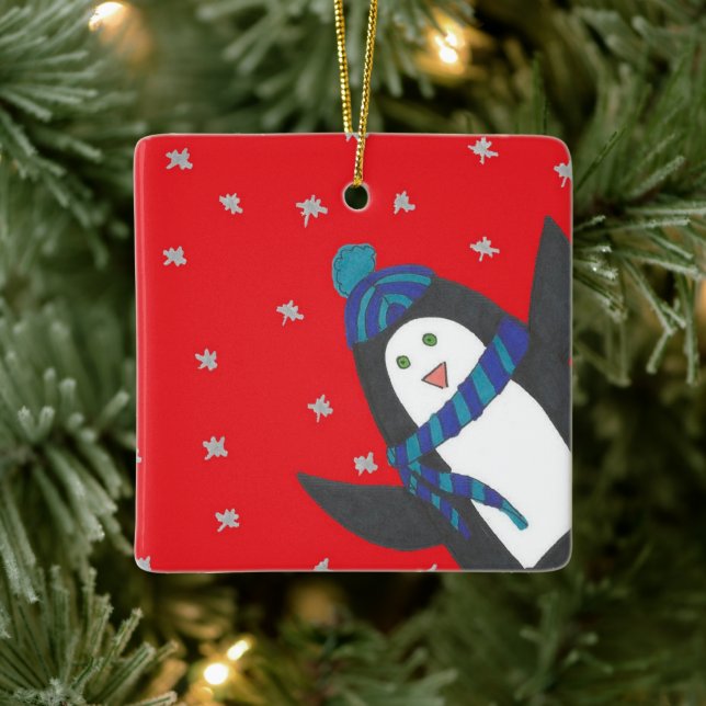 Holiday Penguin Keramikornament (Baum)