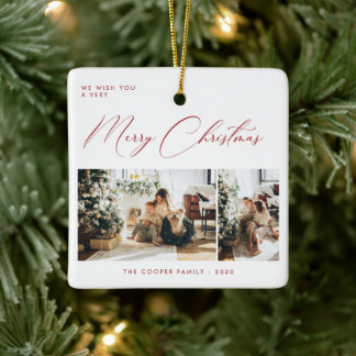 Holiday Photo Card | Modern Christmas Keramikornament