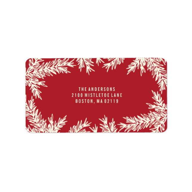 Holiday Pine | Bezeichnung der Ferienadresse Adressaufkleber (Vorne)